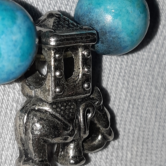 Turquoise Beaded Stretch Bracelet - Picture 3 of 5